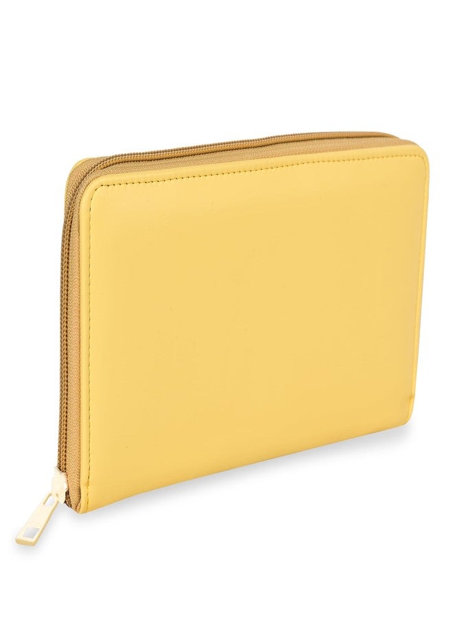 MARKQUES Zoey Pastel Yellow Zipper Wallet for Women and Girls | Stylish Vegan Leather Zip Purse for Ladies | Upto 8 Card Slots | Coin Pocket - Image 5